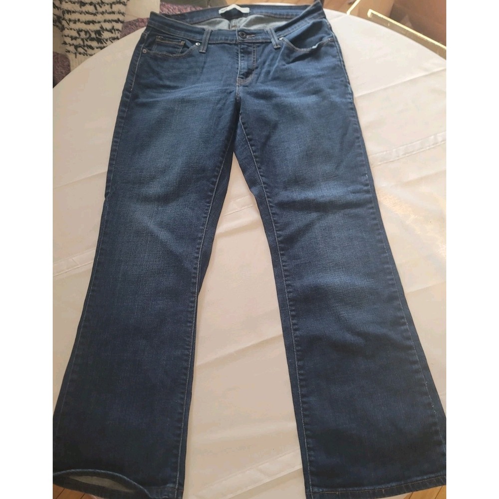 Levi's 520 Curvy Fit Bootcut Jeans 12 Short Dark Wash Stretch Western Denim